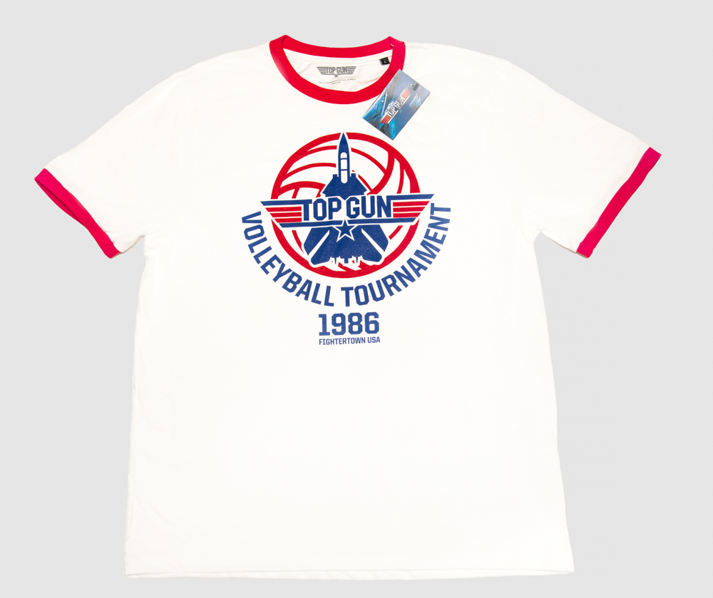 Top Gun 'Volleyball Logo' White Adult T-Shirts